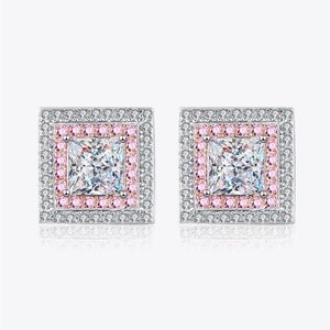 Moissanite Square Stud Earrings